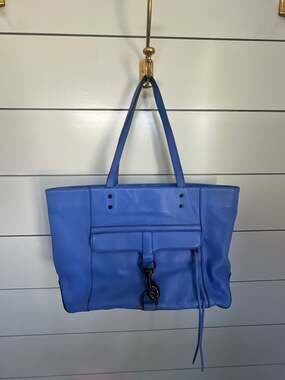 Rebecca Minkoff Blue Leather 'MAC' Large Multi-Purpose Tote bag w/ Pouch